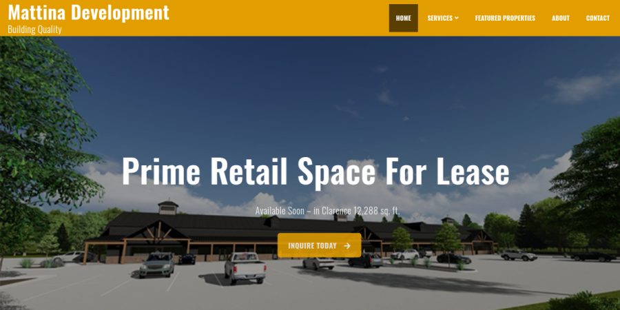 Mattina Development landing page preview
