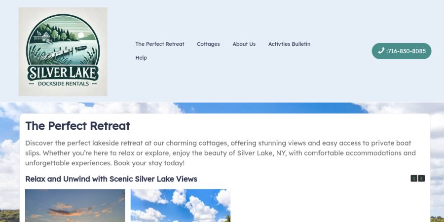 Silver Lake Dockside Rentals landing page preview